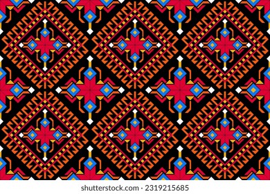 Geometric ethnic oriental pattern traditional.Seamless pattern design for clothing, fabric, background, wallpaper, wrapping, batik, carpet. Vector illustration.
