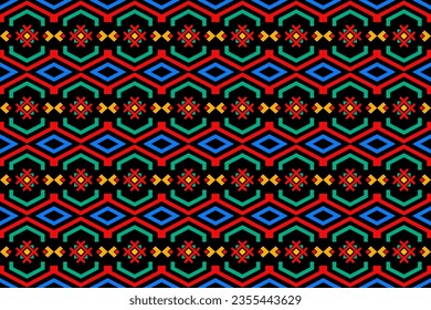 Geometric ethnic oriental pattern traditional.Seamless pattern design for clothing, fabric, background, wallpaper, wrapping, batik, carpet. Vector illustration