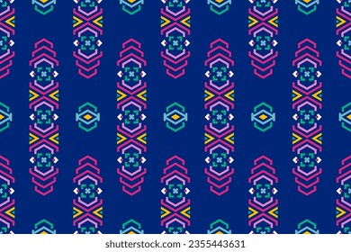 Patrón geométrico étnico oriental tradicional. Diseño de patrones sin foco para ropa, tela, fondo, papel pintado, envoltura, batik, alfombra. Ilustración del vector