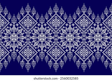 Geometric ethnic oriental pattern,geometric floral pattern,vector illustration,blue and white background,Aztec style,abstract background.design for texture,fabric,clothing,decoration,print,sarong.