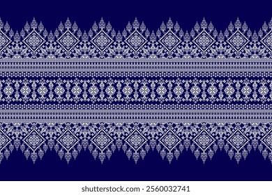 Geometric ethnic oriental pattern,geometric floral pattern,vector illustration,blue and white background,Aztec style,abstract background.design for texture,fabric,clothing,decoration,print,sarong.