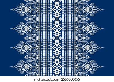 Geometric ethnic oriental pattern,geometric floral pattern,vector illustration,blue and white background,Aztec style,abstract background.design for texture,fabric,clothing,decoration,print,sarong.