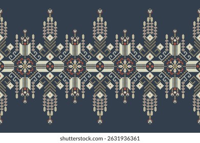 Geometric ethnic oriental pattern,geometric floral pattern,Geometric flower motif pattern,Aztec style,abstract background,vector illustration.design for texture,fabric,clothing,decoration,print,scarf