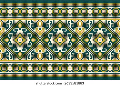 Geometric ethnic oriental pattern,geometric floral pattern,Geometric flower motif pattern,Aztec style,abstract background,vector illustration.design for texture,fabric,clothing,decoration,print,scarf