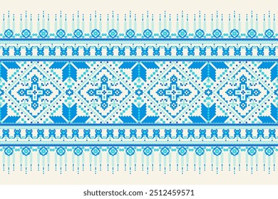 Geometric ethnic oriental pattern,geometric traditional pattern,geometric floral cross stitch embroidery,Aztec style,abstract background vector illustration.design for texture,fabric,clothing,scarf.