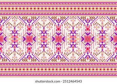 Geometric ethnic oriental pattern,geometric traditional pattern,geometric floral cross stitch embroidery,Aztec style,abstract background vector illustration.design for texture,fabric,clothing,scarf.