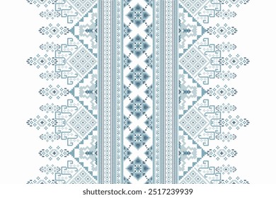 Geometrisches ethnisch-orientalisches Muster, geometrisches traditionelles Muster, geometrische florale Kreuzstich-Stickerei, Aztekenstil, abstrakte Hintergrund-Vektorgrafik.Design für Textur, Stoff, Kleidung, Schal.