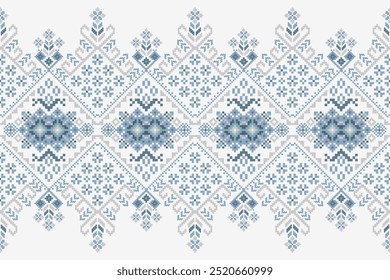 Geometric ethnic oriental pattern,geometric traditional pattern,geometric floral cross stitch embroidery,Aztec style,abstract background vector illustration.design for texture,fabric,clothing,scarf.