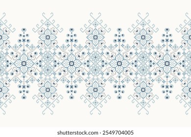 Geometric ethnic oriental pattern,geometric traditional pattern,geometric floral cross stitch embroidery,Aztec style,abstract background vector illustration.design for texture,fabric,clothing,scarf.