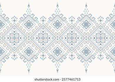 Geometric ethnic oriental pattern,geometric traditional pattern,geometric floral cross stitch embroidery,Aztec style,abstract background vector illustration.design for texture,fabric,clothing,scarf.