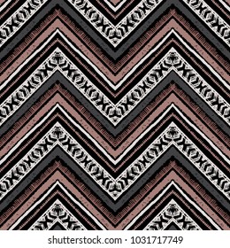 Geometric ethnic oriental seamless pattern traditional Design for background, carpet, wallpaper, clothing, wrapping. Vector illustration embroidery style.