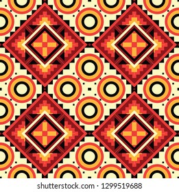 Geometric ethnic oriental seamless pattern traditional Design for background,carpet,wallpaper,clothing,wrapping,Batik,fabric,Vector illustration.embroidery style.