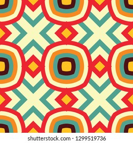 Geometric ethnic oriental seamless pattern traditional Design for background,carpet,wallpaper,clothing,wrapping,Batik,fabric,Vector illustration.embroidery style.