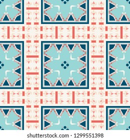 Geometric ethnic oriental seamless pattern traditional Design for background,carpet,wallpaper,clothing,wrapping,Batik,fabric,Vector illustration.embroidery style.