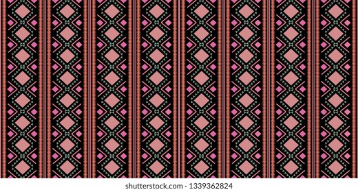 Geometric ethnic oriental seamless pattern traditional Design for background,carpet,wallpaper,clothing,wrapping,Batik,fabric,Vector illustration.embroidery style for women fashion