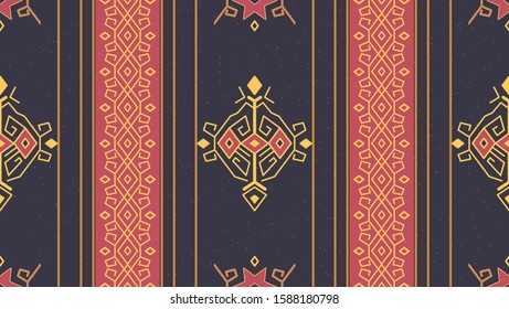 Geometric ethnic oriental seamless pattern traditional. Design for clothing, bandana, background, carpet, wallpaper, wrapping, bag, Batik, fabric. Vector illustration. Embroidery style.
