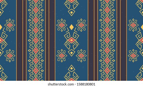 Geometric ethnic oriental seamless pattern traditional. Design for clothing, bandana, background, carpet, wallpaper, wrapping, bag, Batik, fabric. Vector illustration. Embroidery style.