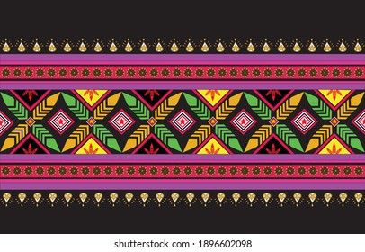 Geometric ethnic oriental seamless pattern traditional Design for background,carpet,wallpaper,clothing,wrapping,Batik,fabric,Vector,illustration,embroidery style.