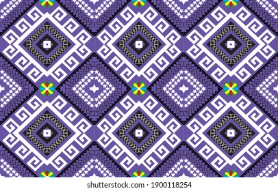 Geometric ethnic oriental seamless pattern traditional Design for background,carpet,wallpaper,clothing,wrapping,Batik,fabric,Vector,illustration,embroidery style.