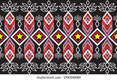 Geometric ethnic oriental seamless pattern traditional Design for background,carpet,wallpaper,clothing,wrapping,Batik,fabric,Vector,illustration,embroidery style.