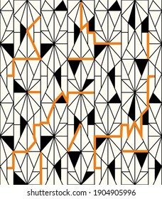 Patrón geométrico étnico oriental sin fisuras Diseño tradicional para fondo, alfombra, papel pintado, ropa, envoltura, Batik,tela,Ilustración vectorial.estilo bordado.