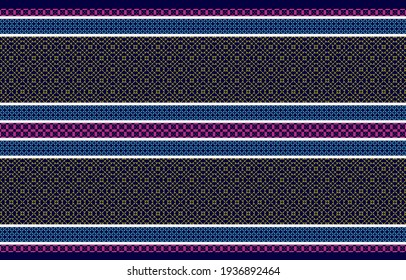 Patrón geométrico étnico oriental sin costuras Diseño tradicional para fondo, alfombra, papel pintado.ropa,envoltura,tela batik,Ilustración vectorial.estilo bordado, tela Marruecos.