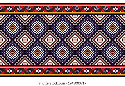 Geometric ethnic oriental seamless pattern traditional design for background ,carpet ,wallpaper,clothing,wrapping,batik,fabric,vector illustration.embroidery style.