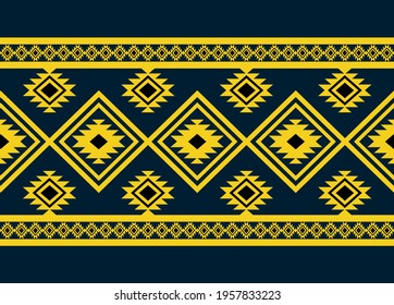 Geometric ethnic oriental seamless pattern traditional Design for background,carpet,wallpaper.clothing,wrapping,Batik fabric,Vector illustration.embroidery style.