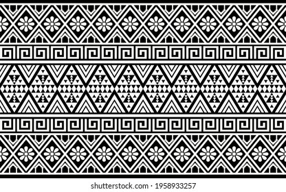 Geometric ethnic oriental seamless pattern traditional Design for background,carpet,wallpaper.clothing,wrapping,Batik fabric,Vector illustration.embroidery style.