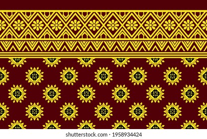 Geometric ethnic oriental seamless pattern traditional Design for background,carpet,wallpaper.clothing,wrapping,Batik fabric,Vector illustration.embroidery style.