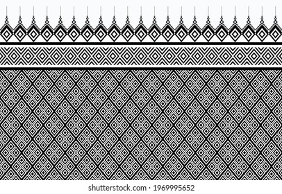 Geometric ethnic oriental seamless pattern traditional Design for background,carpet,wallpaper.clothing,wrapping,Batik fabric,Vector illustration.embroidery style.