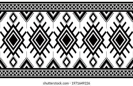 Geometric ethnic oriental seamless pattern traditional Design for background,carpet,wallpaper.clothing,wrapping,Batik fabric,Vector illustration.embroidery style.
