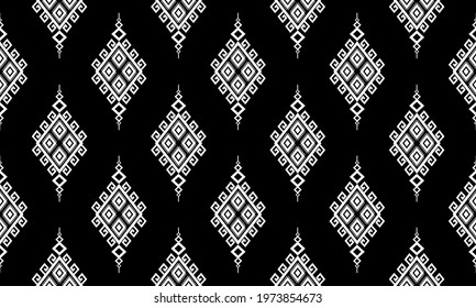 Geometric ethnic oriental seamless pattern traditional Design for background,carpet,wallpaper.clothing,wrapping,Batik fabric,Vector illustration.embroidery style.