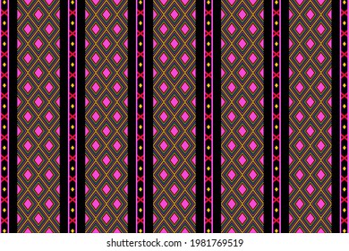 Geometric ethnic oriental seamless pattern traditional Design for background,carpet,wallpaper.clothing,wrapping,Batik fabric,Vector illustration.embroidery style.