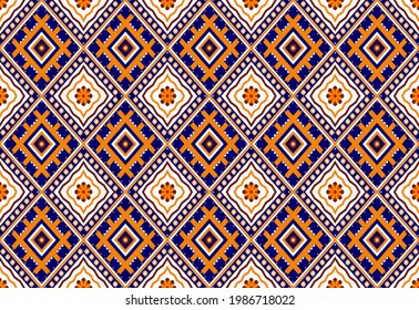 Geometric ethnic oriental seamless pattern traditional Design for background,carpet,wallpaper.clothing,wrapping,Batik fabric,Vector illustration.embroidery style