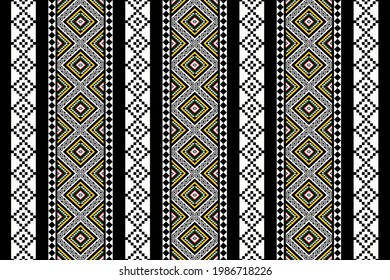 Diseño tradicional geométrico étnico oriental sin soldadura Diseño para fondo, alfombra, papel pintado.ropa,envoltura,tela batik,Ilustración vectorial.estilo bordado