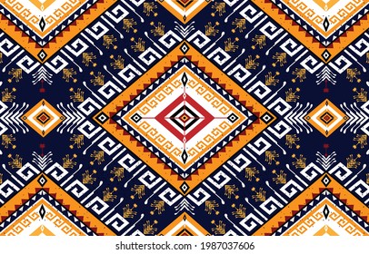 Geometric ethnic oriental seamless pattern traditional 
Design for background,carpet,wallpaper,clothing,wrapping,Batik,
fabric,Vector illustration.embroidery style.
