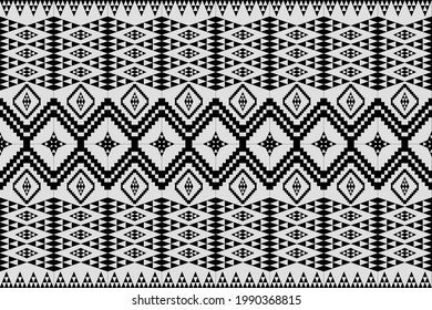 Patrón geométrico étnico oriental sin fisuras Diseño tradicional para fondo, alfombra, papel pintado, ropa, envoltura, Batik,tela,Ilustración vectorial.estilo bordado.