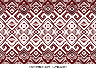 Geometric ethnic oriental seamless pattern traditional Design for background,carpet,wallpaper,clothing,wrapping,Batik,fabric,Vector illustration.embroidery style.