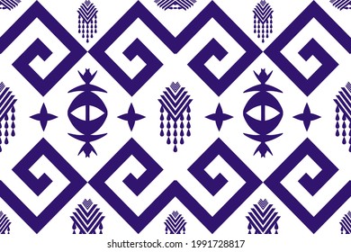Geometric ethnic oriental seamless pattern traditional Design for background,carpet,wallpaper,clothing,wrapping,Batik,fabric,Vector illustration.embroidery style.
