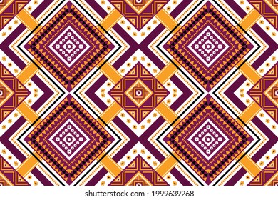 Geometric ethnic oriental seamless pattern traditional Design for background,carpet,wallpaper,clothing,wrapping,Batik,fabric,Vector illustration.embroidery style.
