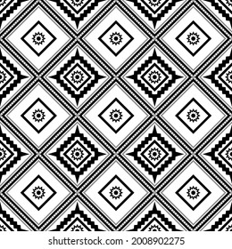 Geometric ethnic oriental seamless pattern traditional Design for background,carpet,wallpaper.clothing,wrapping,Batik fabric,Vector illustration.embroidery style - Sadu, sadou, sadow or sado