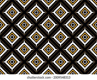 Geometric ethnic oriental seamless pattern traditional Design for background,carpet,wallpaper.clothing,wrapping,Batik fabric,Vector illustration.embroidery style - Sadu, sadou, sadow or sado