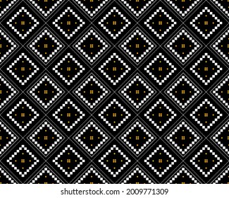 Geometric ethnic oriental seamless pattern traditional Design for background,carpet,wallpaper.clothing,wrapping,Batik fabric,Vector illustration.embroidery style - Sadu, sadou, sadow or sado