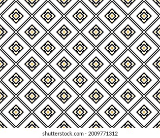 Geometric ethnic oriental seamless pattern traditional Design for background,carpet,wallpaper.clothing,wrapping,Batik fabric,Vector illustration.embroidery style - Sadu, sadou, sadow or sado