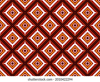 Geometric ethnic oriental seamless pattern traditional Design for background,carpet,wallpaper.clothing,wrapping,Batik fabric,Vector illustration.embroidery style - Sadu, sadou, sadow or sado