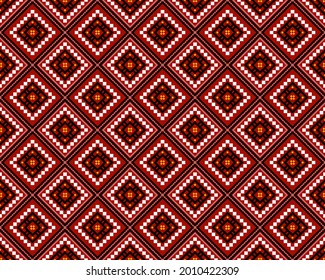 Geometric ethnic oriental seamless pattern traditional Design for background,carpet,wallpaper.clothing,wrapping,Batik fabric,Vector illustration.embroidery style - Sadu, sadou, sadow or sado