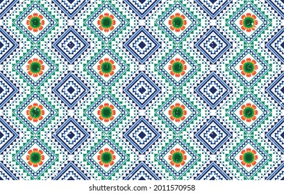 Geometric ethnic oriental seamless pattern traditional design for background, carpet, wallpaper, clothing,wrapping, batik, fabric, vector illustrations. Embroidery fabric African American style .