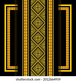 Geométrico étnico oriental sin costuras Diseño tradicional para fondo, alfombra, papel pintado.ropa, envoltura,tela batik,Ilustración vectorial.estilo bordado - Sadu, sadou, sadow o sado