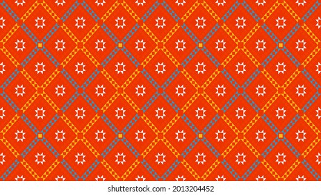 Geometric ethnic oriental seamless pattern traditional Design for background,carpet,wallpaper.clothing,wrapping,Batik fabric,Vector illustration.embroidery style - Sadu, sadou, sadow or sado